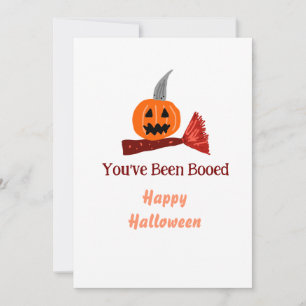 You've been Booed happy Halloween pumpink broom sc Holiday Card