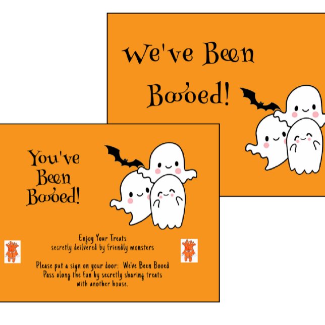 You've Been Booed We've Been Booed Cute Halloween Holiday Postcard (Creator Uploaded)