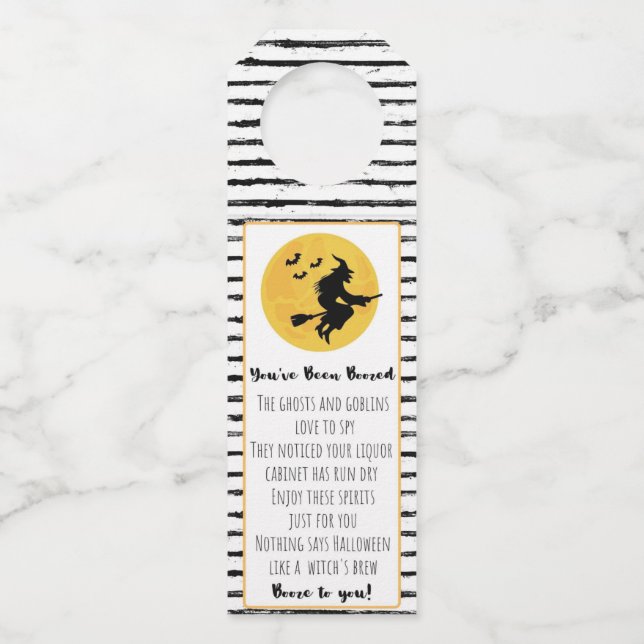 You've Been Boozed Witch Bottle Tags (Front)
