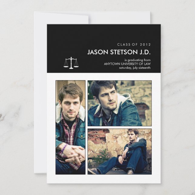 You've been framed Law Graduation Invitation (Front)