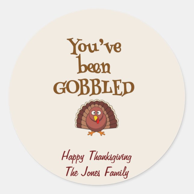 You've been GOBBLED Gift Tags (Front)