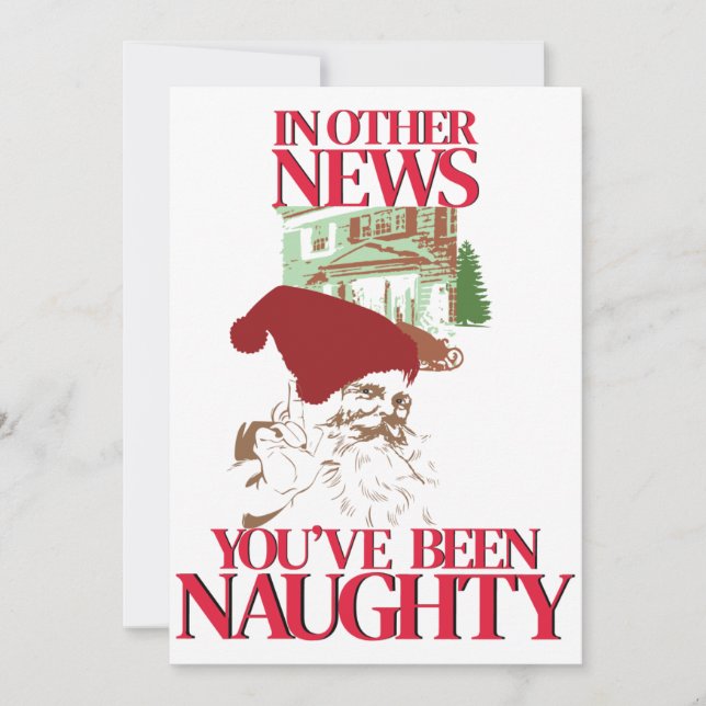 You've been naughty Christmas Santa Invitation (Front)