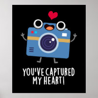 You've Captured My Heart Funny Camera Pun Dark BG