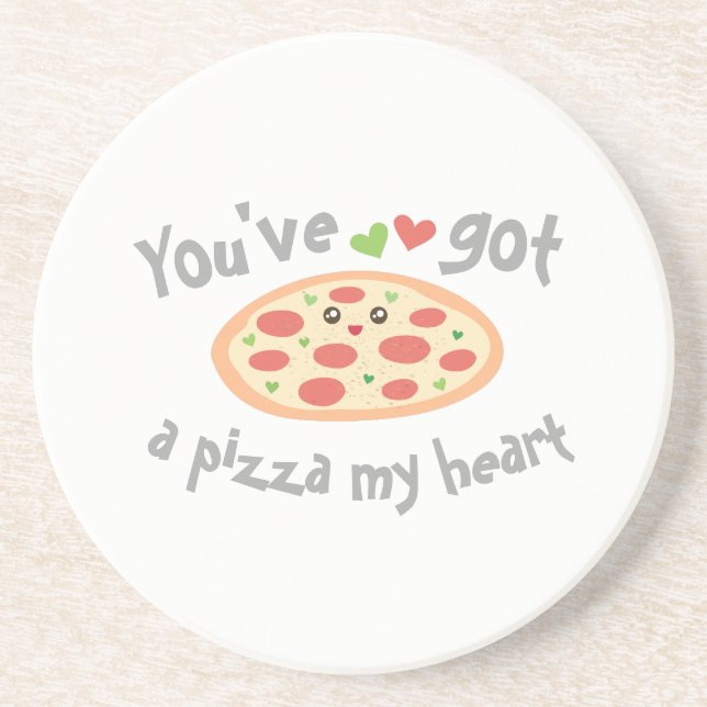 You've Got a Pizza My Heart Cute Funny Love Pun Coaster (Front)