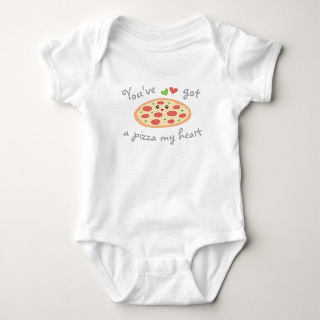 You've Got a Pizza My Heart Funny Punny Unisex Baby Bodysuit (Front)