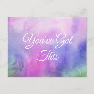 "You've Got This" on Colourful Watercolor Wash Postcard
