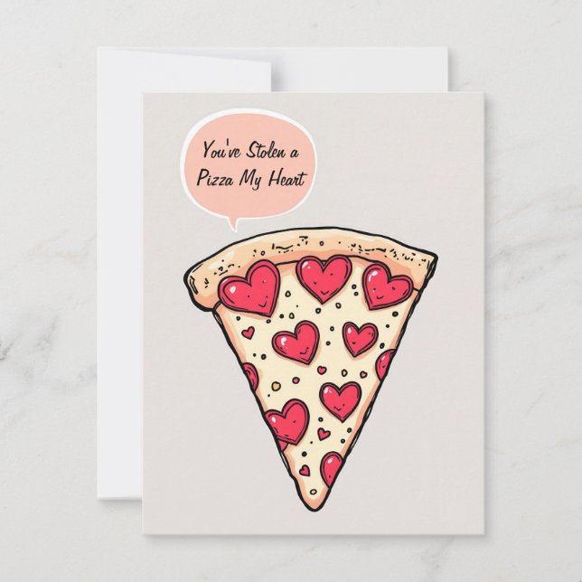 You've Stolen a Pizza My Heart Holiday Card (Front)