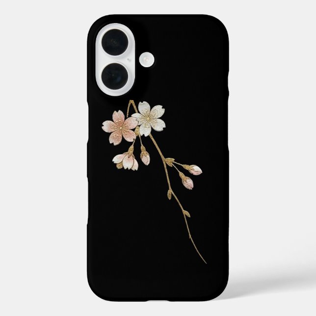 Yozakura Elegance: Golden Sakura & Midnight Black Case-Mate iPhone Case (Back)