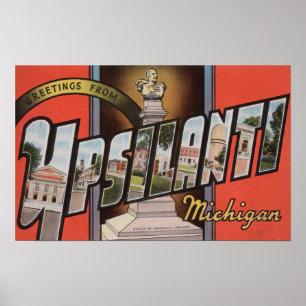 Ypsilanti, Michigan - Large Letter Scenes Poster