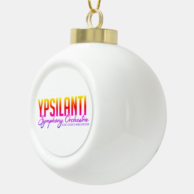 YSO Bulb Colour Logo Ceramic Ball Christmas Ornament (Right)