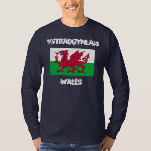 Ystradgynlais, Wales with Welsh flag T-Shirt