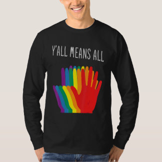 Yu2019all Means All Rainbow Hearts Flag Lgbt For P T-Shirt