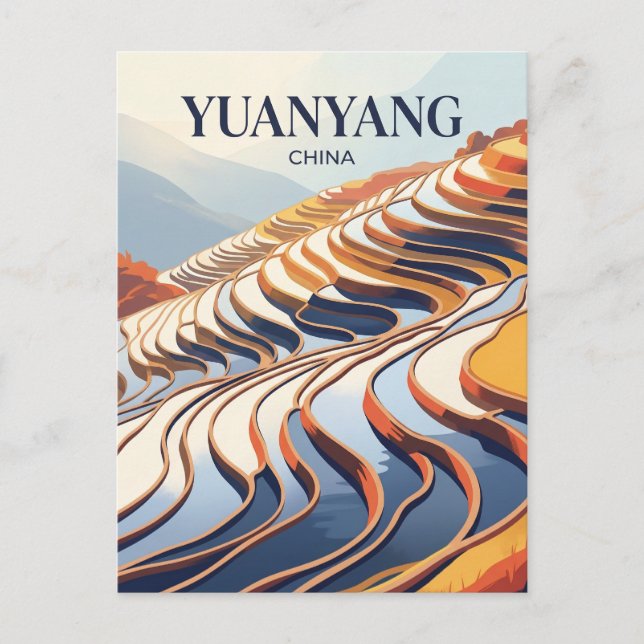 Yuanyang Rice Terraces China Postcard (Front)