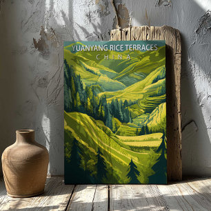 Yuanyang Rice Terraces China Travel Poster Canvas Print
