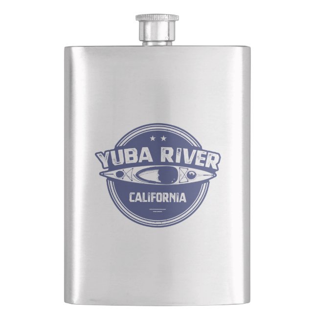 Yuba River California Kayaking Hip Flask (Front)