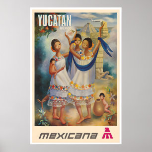 Yucatan Art Mexico Travel Poster Mexican Print
