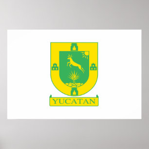Yucatan, Mexico flag Poster