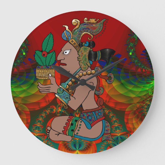 Yucatan Psychedelic Mexicano Visiones Large Clock (Front)