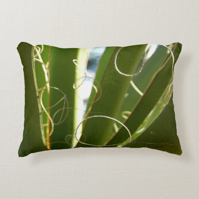 Yucca Leaves Green Nature Photography Decorative Cushion (Front)