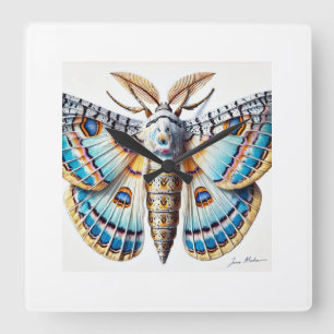 Yucca Moth 030924IREF238 - Watercolor Square Wall Clock