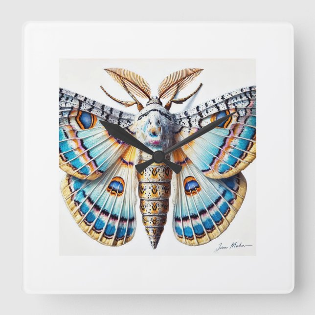 Yucca Moth 030924IREF238 - Watercolor Square Wall Clock (Front)