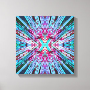 Yucca Op Art in Turquoise Canvas Print