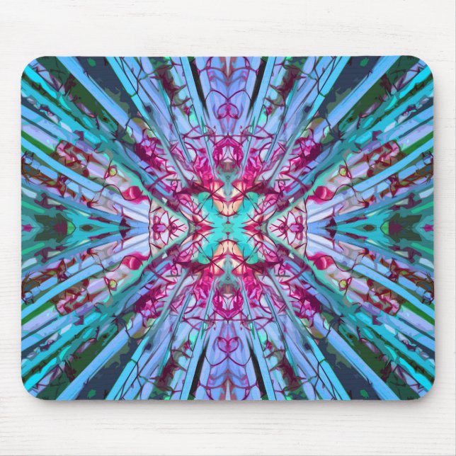 Yucca Op Art in Turquoise Mouse Pad (Front)