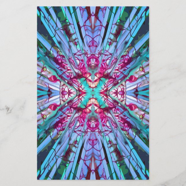 Yucca Op Art in Turquoise Stationery (Front)