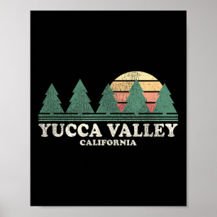 Yucca Valley Ca Vintage Throwback Tee Retro 70s De Poster