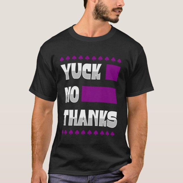 Yuck No Thanks Ace Symbol  Asexual Pride Aesthetic T-Shirt (Front)