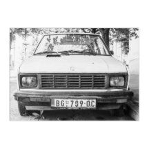 Yugo, old yugoslavian car luggage 