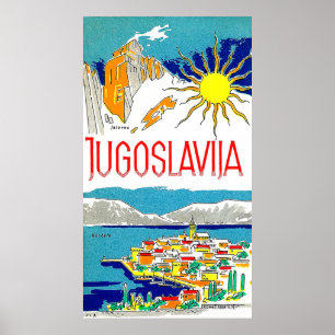 Yugoslavia, Adriatic sea, vintage travel poster