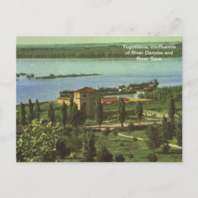 Yugoslavia, confluence of River Danube, River Save Postcard (Front)