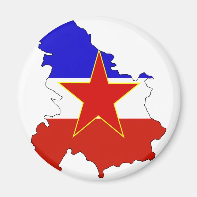 Yugoslavia flag map magnet (Front)