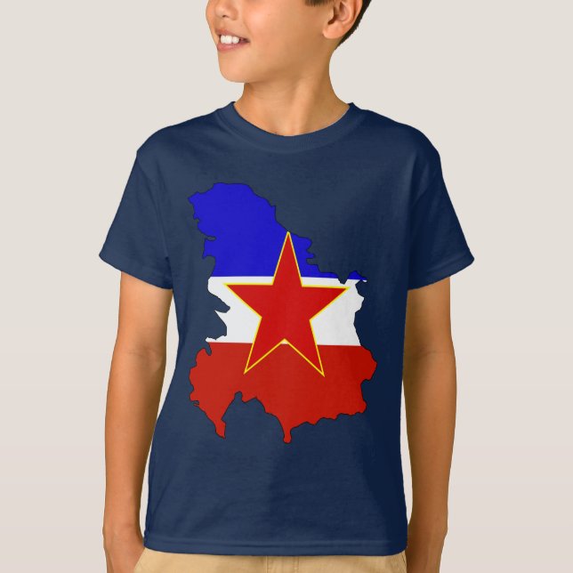 Yugoslavia flag map T-Shirt (Front)