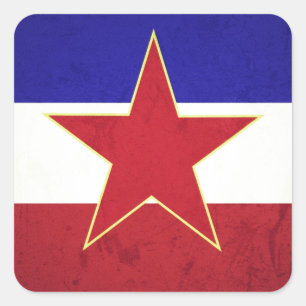 Yugoslavia flag square sticker