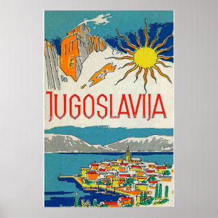 Yugoslavia Vintage Retro Travel Poster