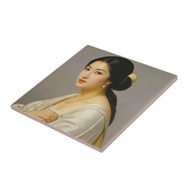 "Yuki Mori" Fine Art Woman's Portrait Tile (Side)