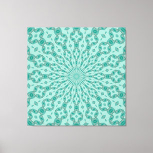 Yukka Green and Pink Hint Kaleidoscope Canvas Print