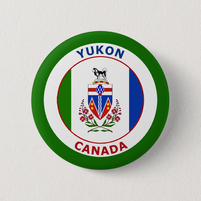 YUKON, CANADA 6 CM ROUND BADGE (Front)