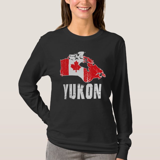 Yukon  Canada  Canada flag  Yukon flag  North Amer T-Shirt (Front)