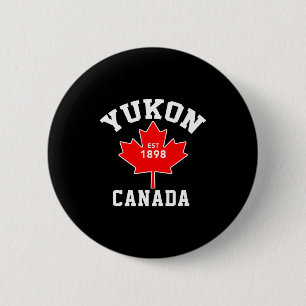 Yukon Canada Est 1898 Patriotic T Shirt 6 Cm Round Badge