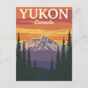 Yukon Canada Mountain Sunset Postcard