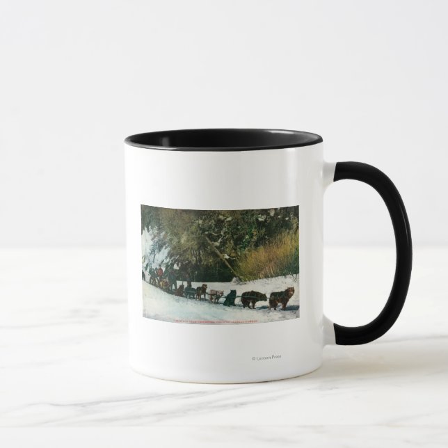 Yukon Dog Team Freighting Through Alaska Canyon Mug (Right)