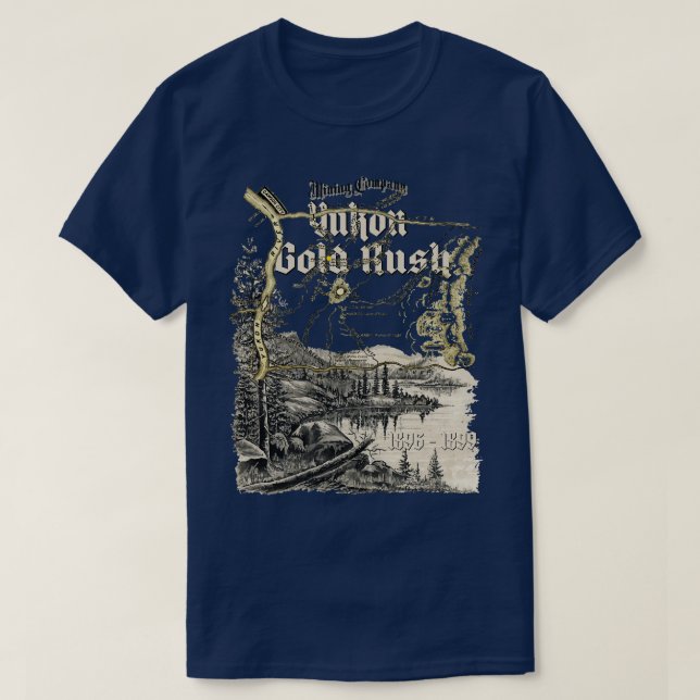 Yukon Gold Rush Map 18961899 T-Shirt (Design Front)