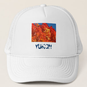 Yukon Hats Truckers Hat Orange Fall Tree Leaves