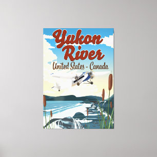 Yukon river USA Canada travel poster Canvas Print