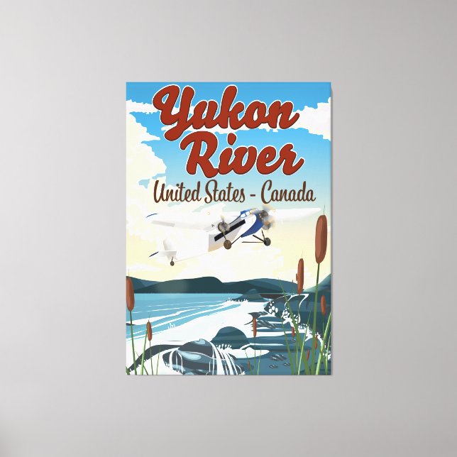 Yukon river USA Canada travel poster Canvas Print (Front)