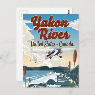 Yukon river USA Canada travel poster Postcard