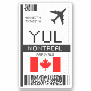 YUL Montreal Boarding Pass - Canada Travel